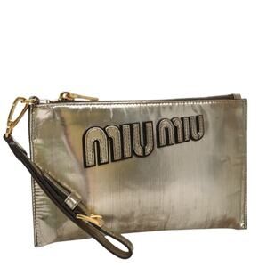 Miu Miu Clutch Bag Enamel Gold